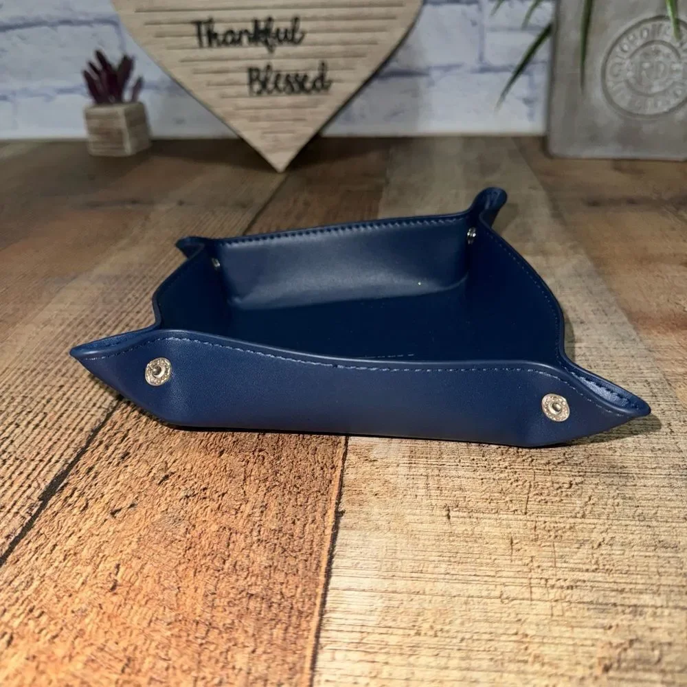J. Crew‎ navy blue Wallet Leatherette Catchall tray